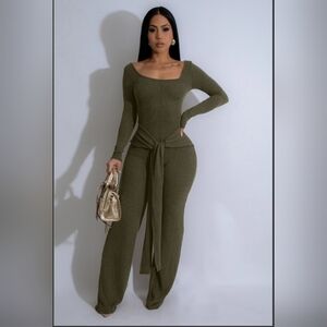 Serentity Ribbed Tie Jumpsuit
